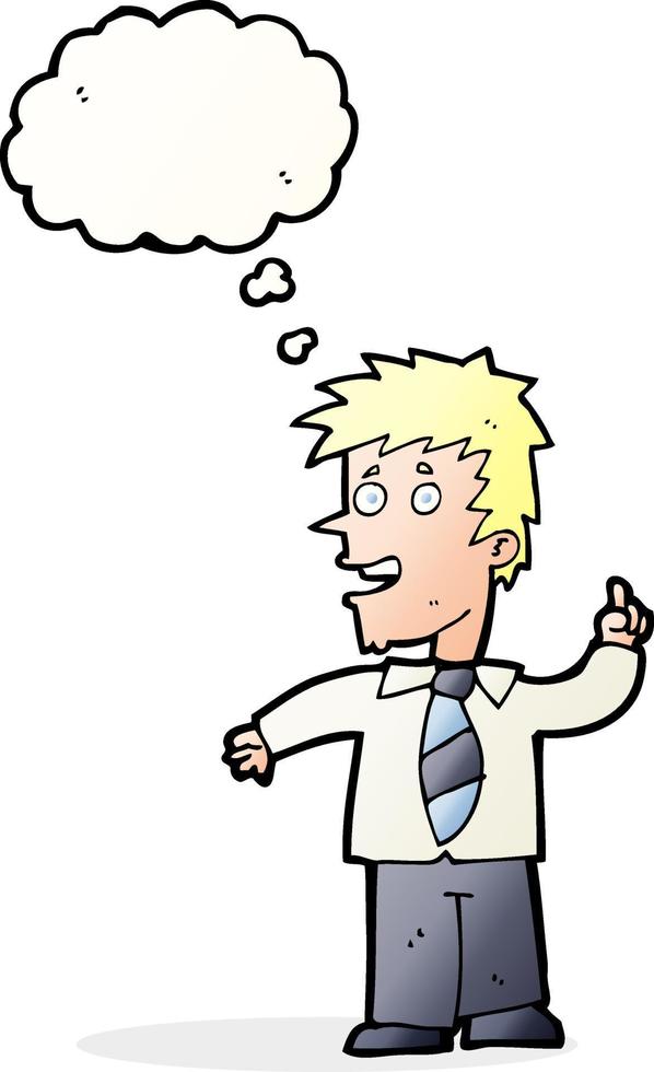 cartoon man with idea with thought bubble vector