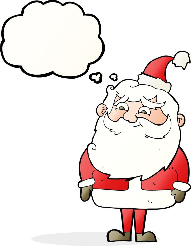 cartoon santa claus with thought bubble vector