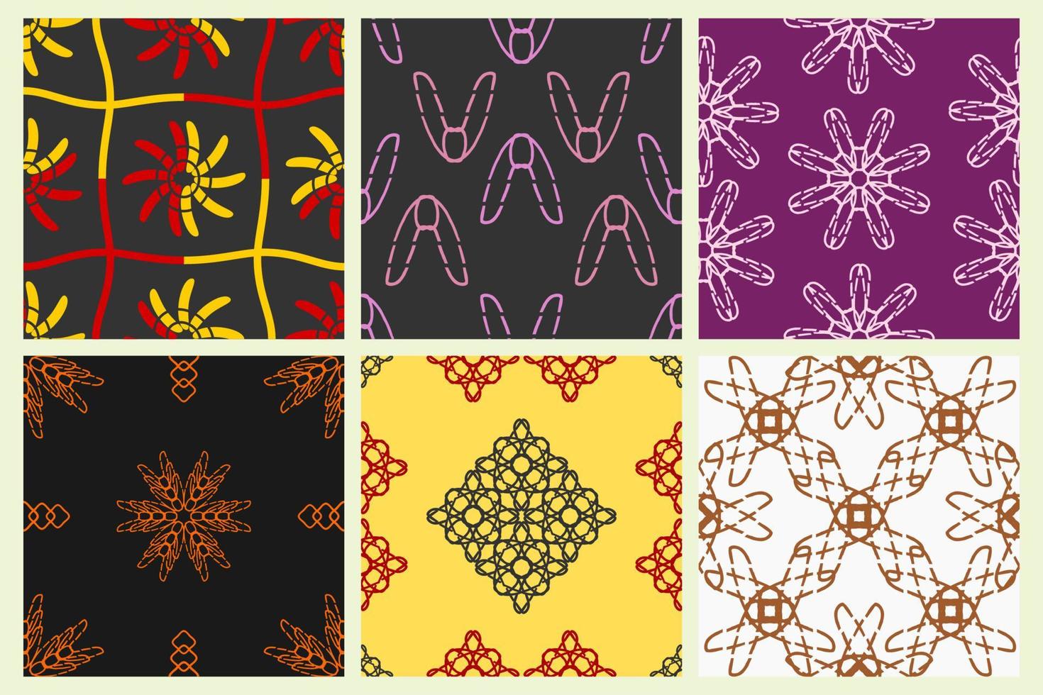 A collection of seamless patterns with abstract themes and high artistic value. Suitable for use on fabrics, book covers, invitations, or walls of homes and offices vector