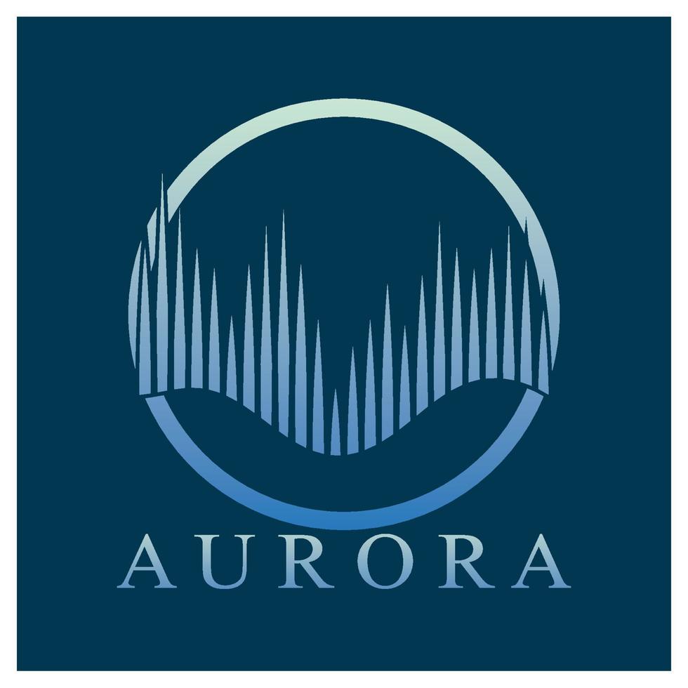 plantilla de vector de ilustración de icono de diseño de logotipo de aurora