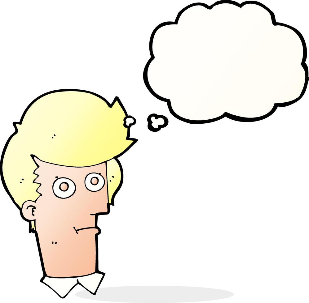 cartoon staring face with thought bubble vector