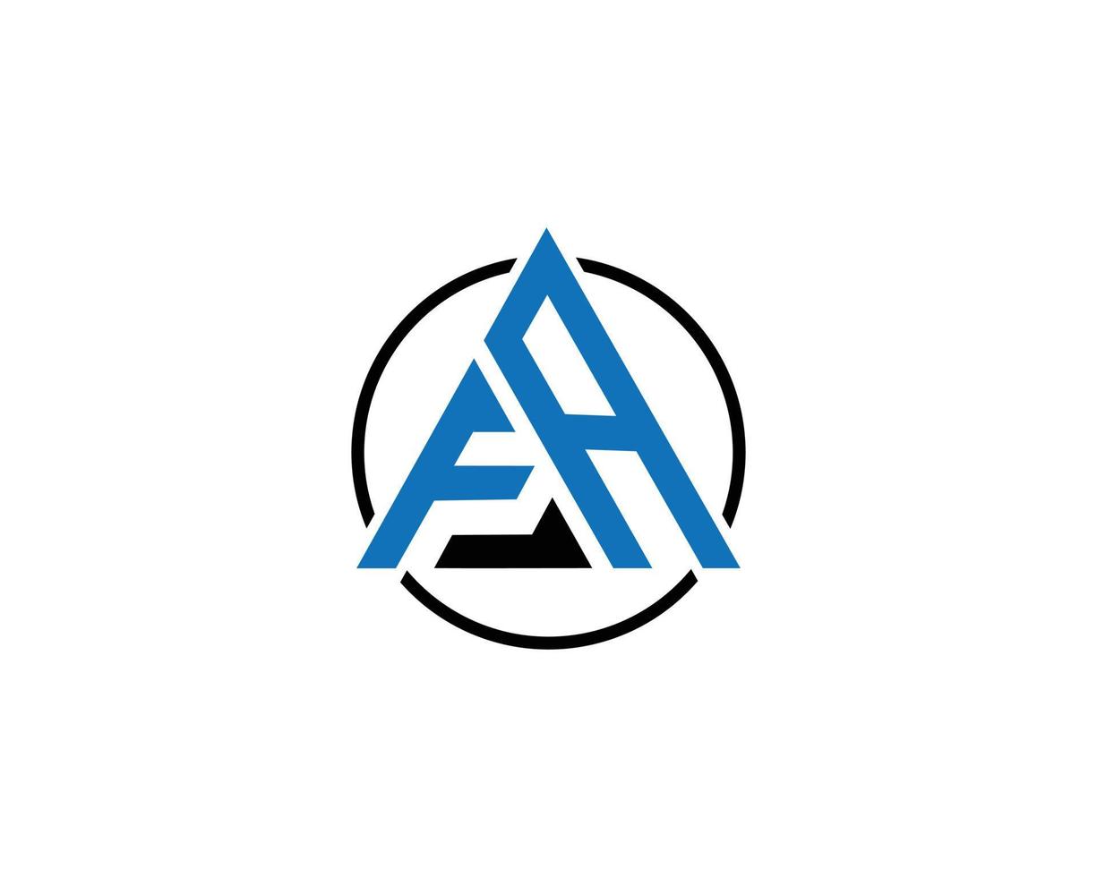 Triangle Circle FA And FPA Letter Logo Concept Vector Graphic Design Template.