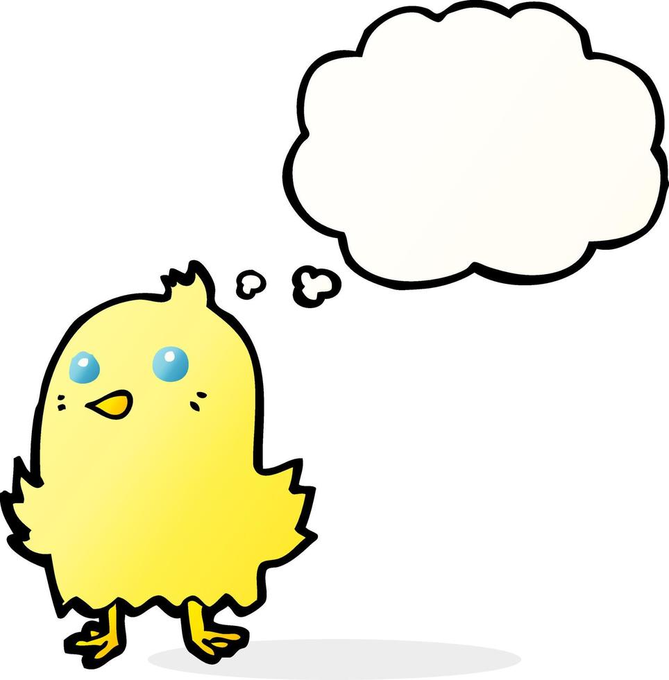 cartoon bird with thought bubble vector