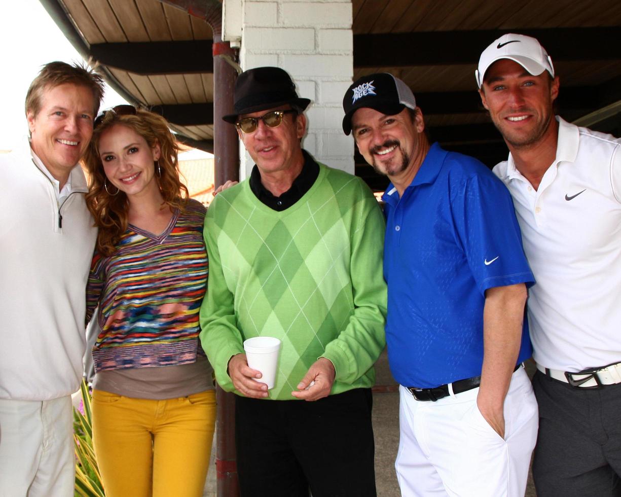 LOS ANGELES, APR 15 - Jack Wagner, Ashley Jones, tim Allen, Troy Burgess, Kyle Lowder at the Jack Wagner Celebrity Golf Tournament benefitting the Leukemia and Lymphoma Society at the Lakeside Golf Club on April 15, 2013 in Toluca Lake, CA photo