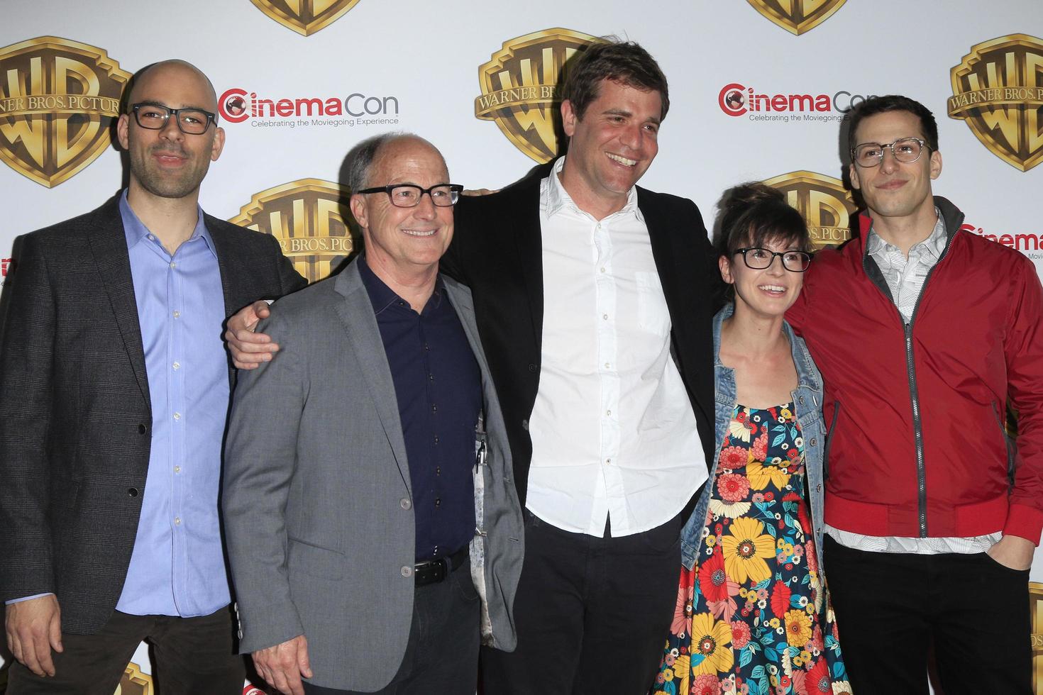 LAS VEGAS, APR 12 - Doug Sweetland, Brad Lewis, Nicholas Stoller, Katie Crown, Andy Samberg at the Warner Bros Pictures Presentation at CinemaCon at the Caesars Palace on April 12, 2016 in Las Vegas, CA photo