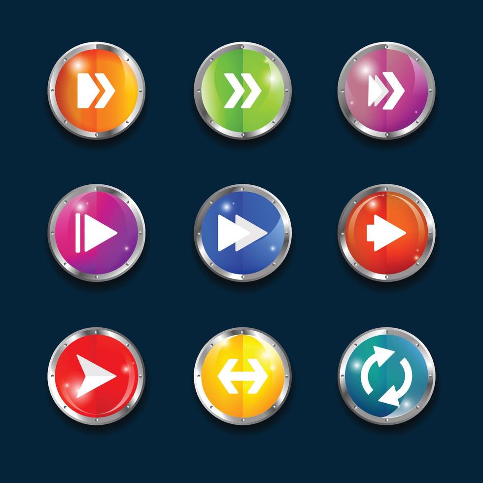 colección de iconos de botón de flecha vector