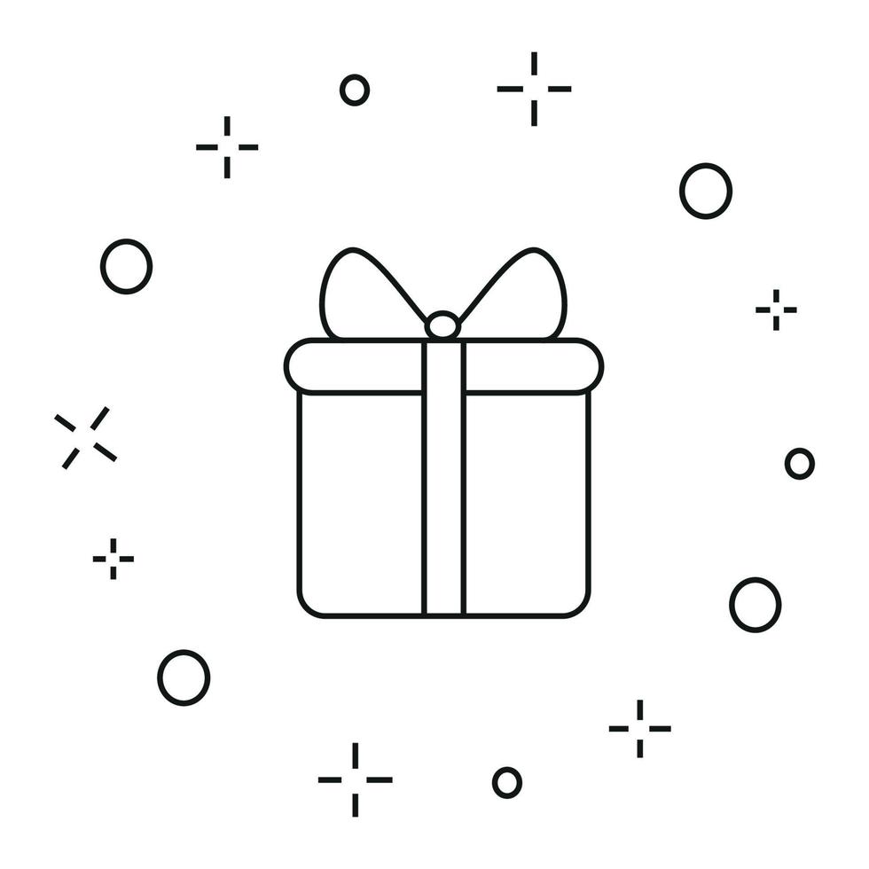 vector gift box icon with bow.