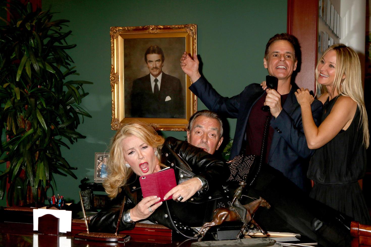 LOS ANGELES, NOV 10 - Eric Braeden, Melody Thomas Scott, Christian LeBlanc, Sharon Case at the Young and Restless Celebrate CBS 30 Years at 1 at Paley Center For Media on November 10, 2016 in Beverly Hills, CA photo