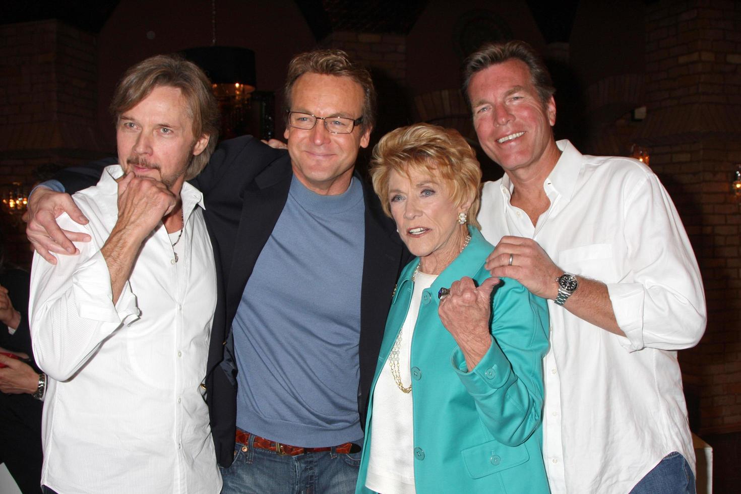 LOS ANGELES, MAR 24 - Stephen Nichols, Doug Davidson, Jeanne Cooper, Peter Bergman at the Young and Restless 38th Anniversary On Set Press Party at CBS Television City on March 24, 2011 in Los Angeles, CA photo