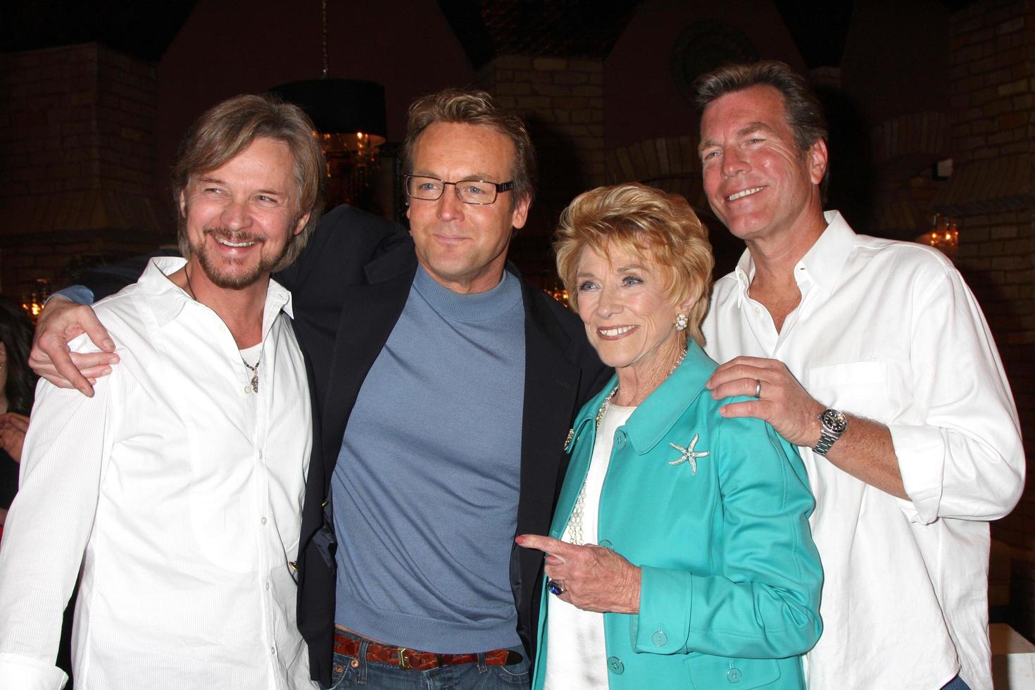 LOS ANGELES, MAR 24 - Stephen Nichols, Doug Davidson, Jeanne Cooper, Peter Bergman at the Young and Restless 38th Anniversary On Set Press Party at CBS Television City on March 24, 2011 in Los Angeles, CA photo