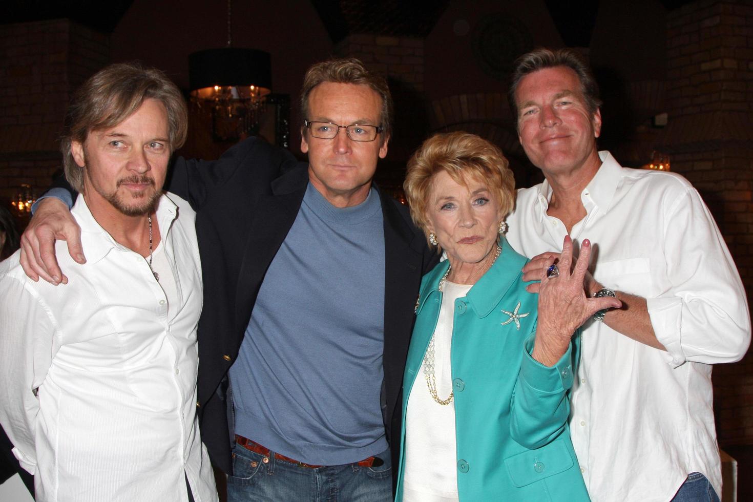 LOS ANGELES, MAR 24 - Stephen Nichols, Doug Davidson, Jeanne Cooper, Peter Bergman at the Young and Restless 38th Anniversary On Set Press Party at CBS Television City on March 24, 2011 in Los Angeles, CA photo