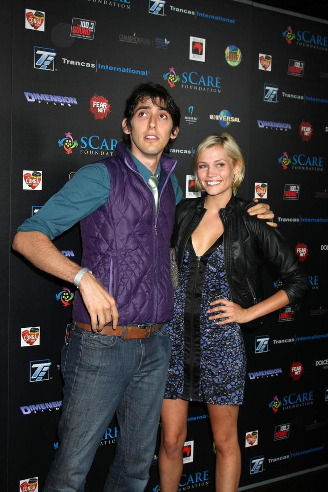 LOS ANGELES, OCT 30 - Max Landis, Whitney Moore
 at the sCare Foundation Halloween Launch Benefit at Conga Room, LA Live on October 30, 2011 in Los Angeles, CA photo