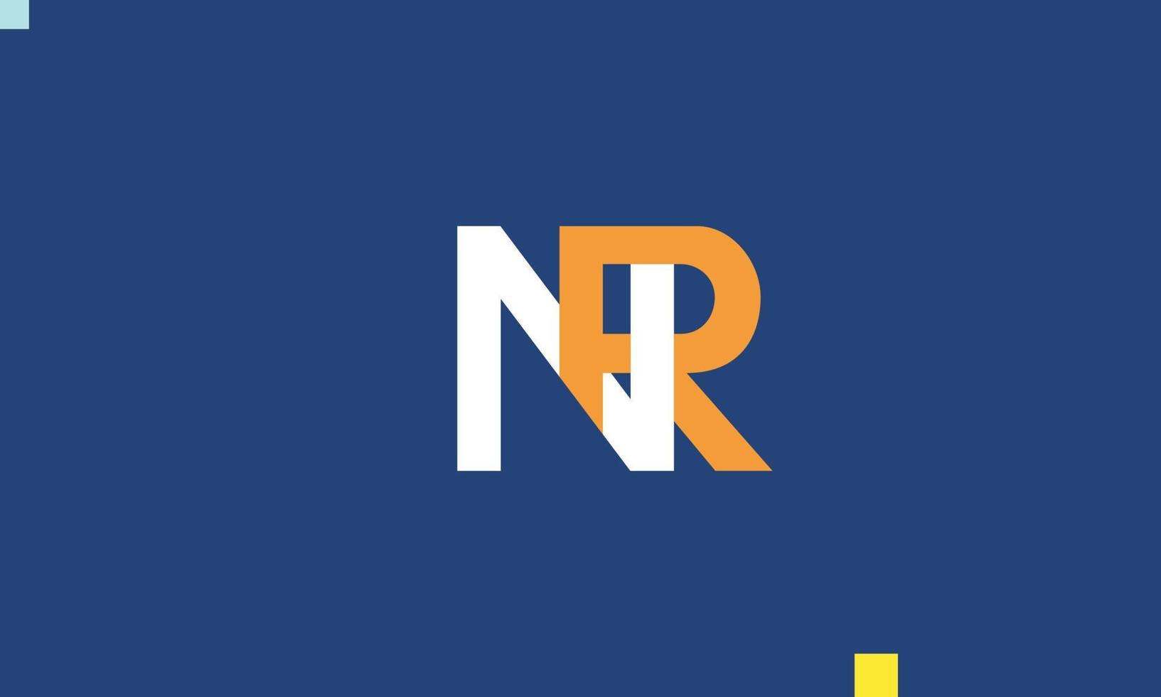 NR Alphabet letters Initials Monogram logo vector