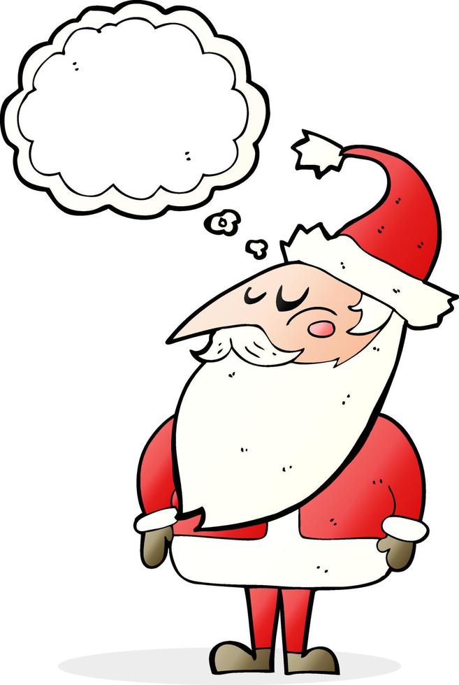 cartoon santa claus with thought bubble vector