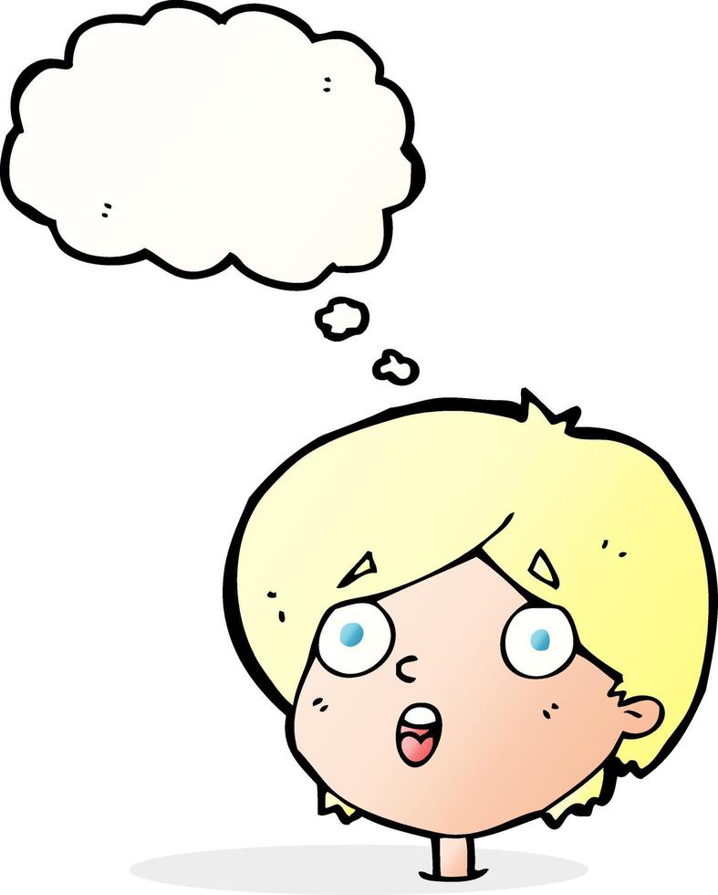 cartoon amazed expression with thought bubble vector