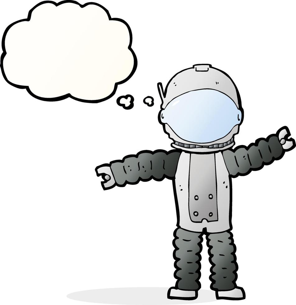 cartoon astronaut with thought bubble vector