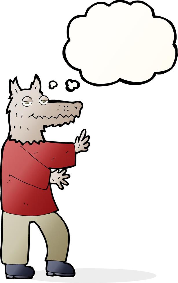 cartoon werewolf with thought bubble vector