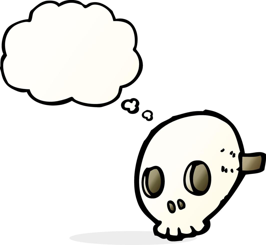 cartoon skull mask with thought bubble vector