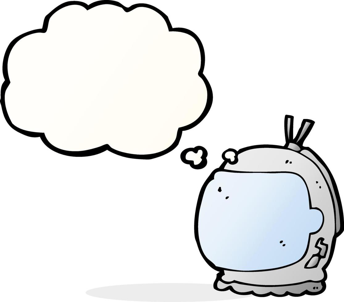 cartoon astronaut helmet with thought bubble vector