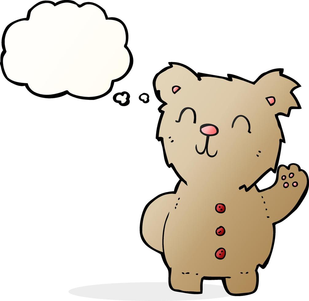 cartoon teddy bear with thought bubble vector