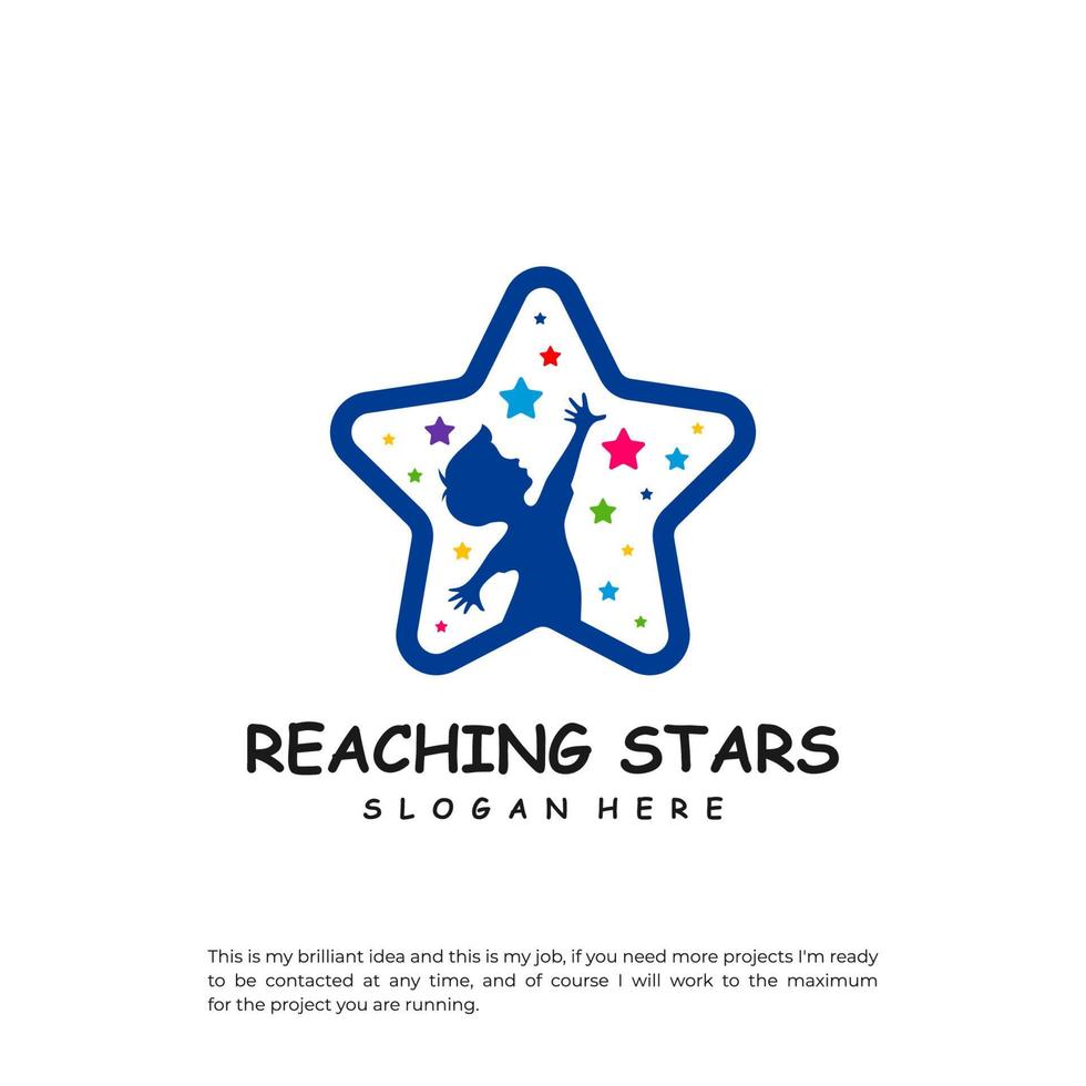 Reaching Stars Logo Design Template. Dream star logo vector. Emblem, Colorful, Creative Icon Symbol vector