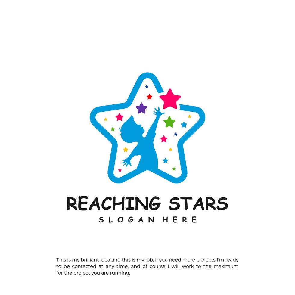 Reaching Stars Logo Design Template. Dream star logo vector. Emblem, Colorful, Creative Icon Symbol vector