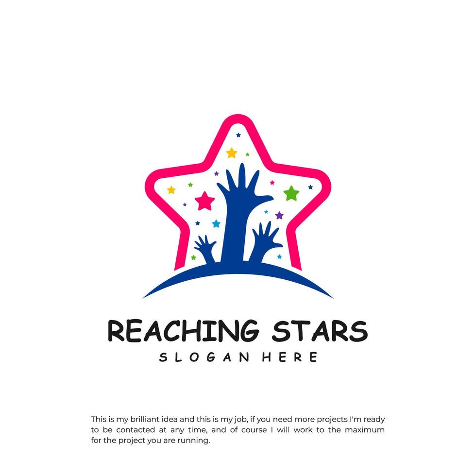 Reaching Stars Logo Design Template. Dream star logo vector. Emblem, Colorful, Creative Icon Symbol vector