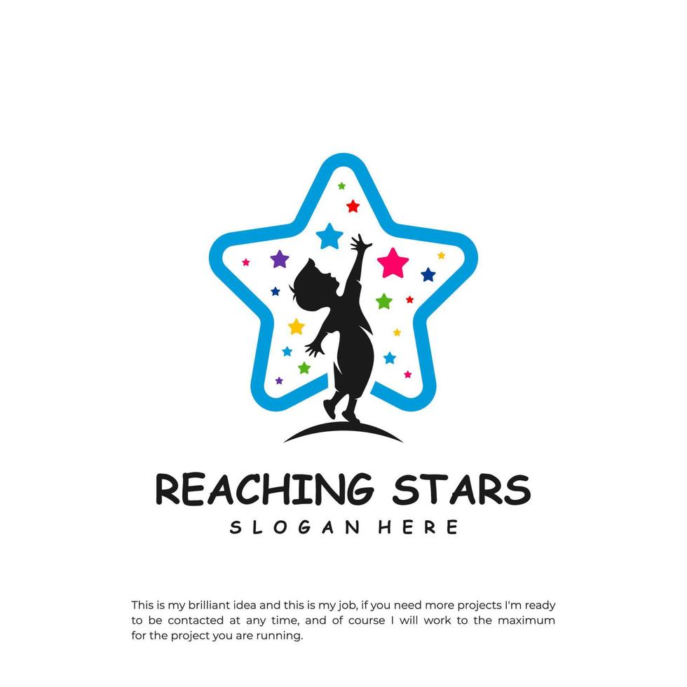 Reaching Stars Logo Design Template. Dream star logo vector. Emblem, Colorful, Creative Icon Symbol vector