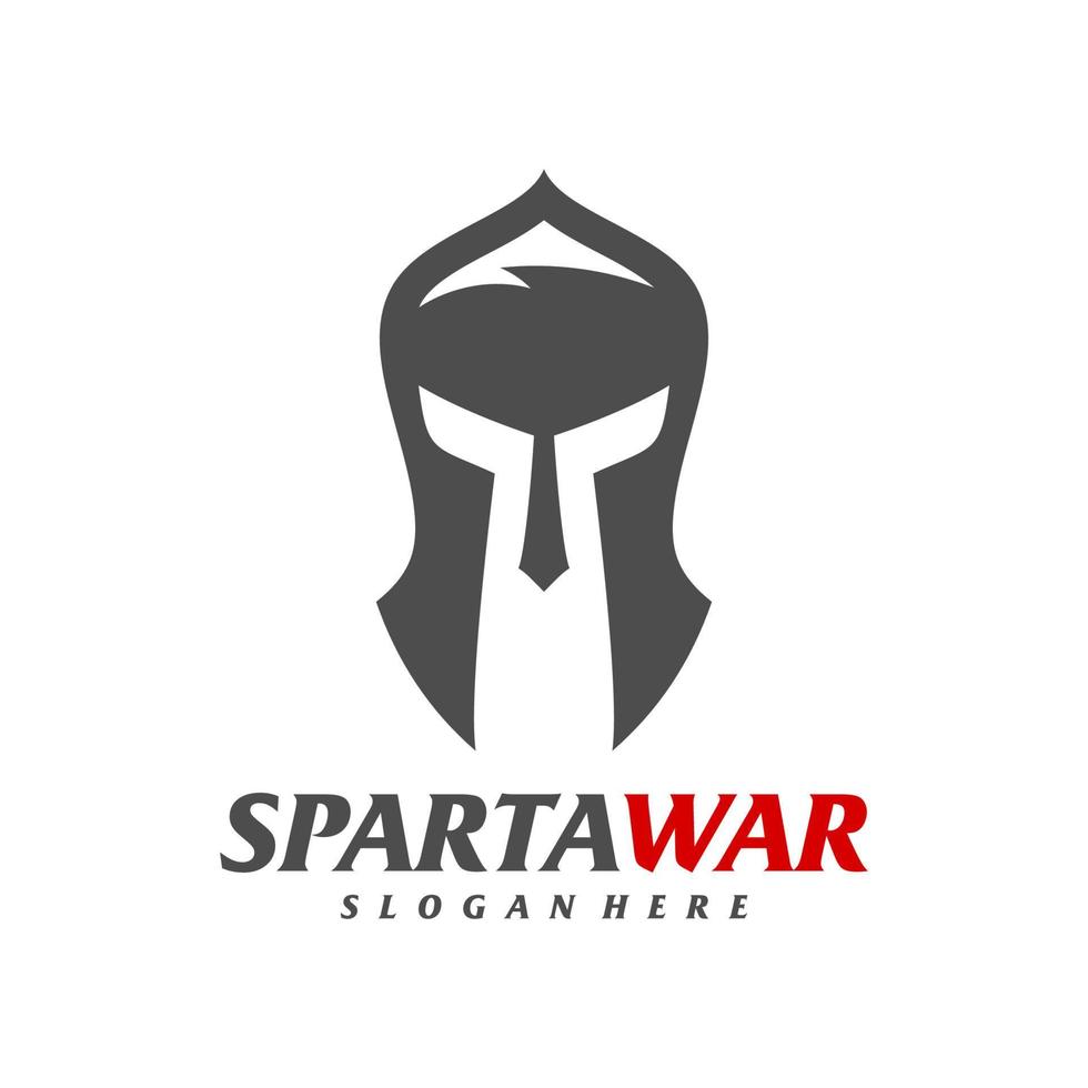 Spartan Warrior Logo Vector. Spartan Helmet Logo design template. Creative icon symbol vector