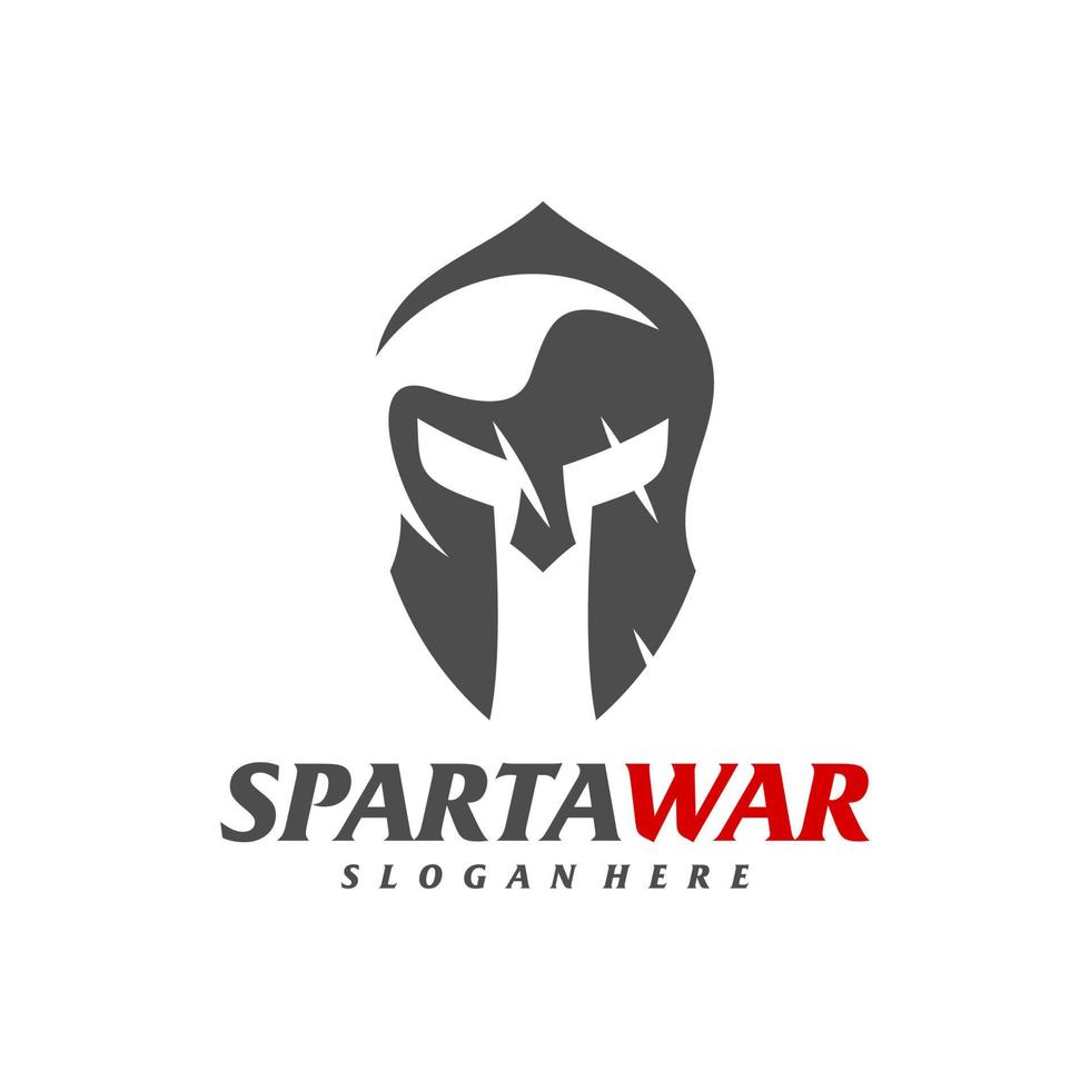 Spartan Warrior Logo Vector. Spartan Helmet Logo design template. Creative icon symbol vector