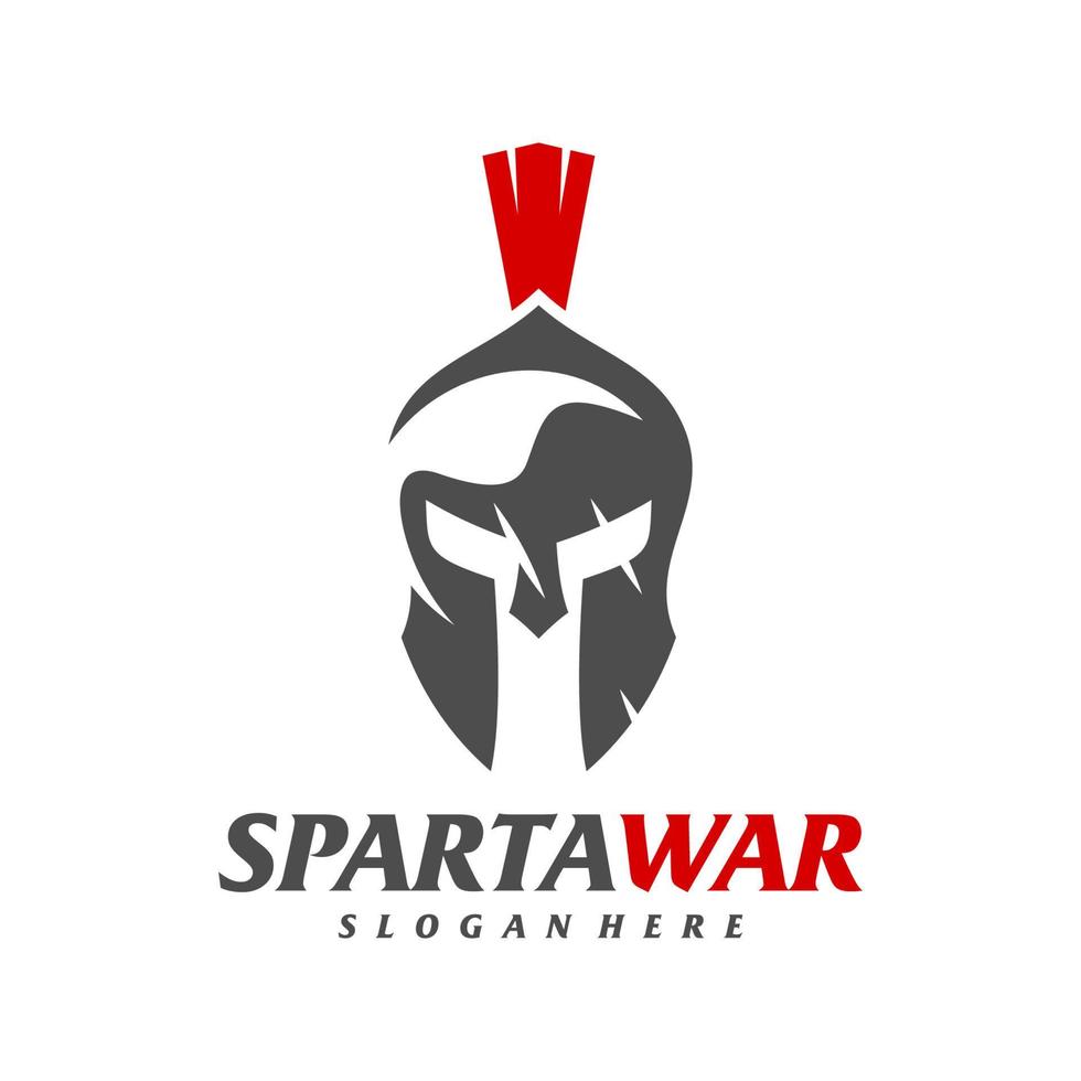 Spartan Warrior Logo Vector. Spartan Helmet Logo design template. Creative icon symbol vector