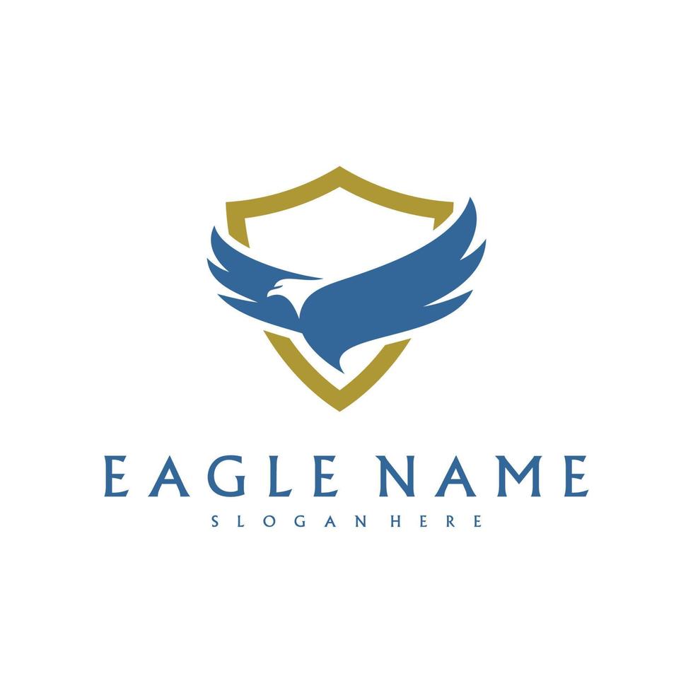 Shield Eagle logo design vector template. Simple icon symbol