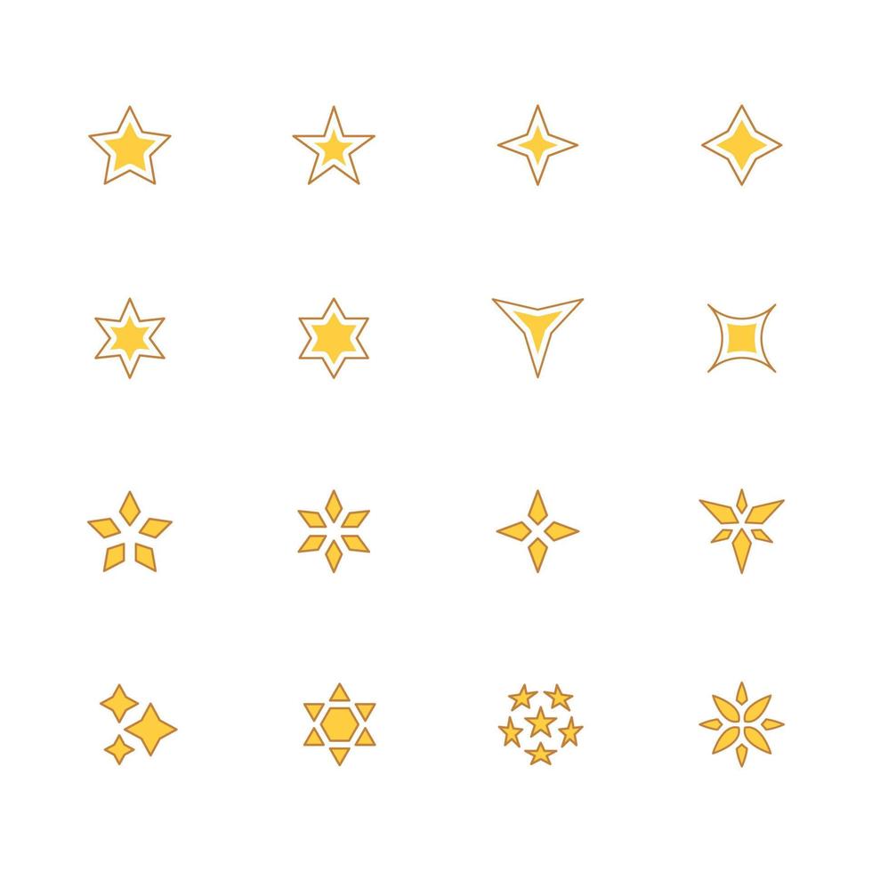 colección minimalista de iconos de estrellas vector