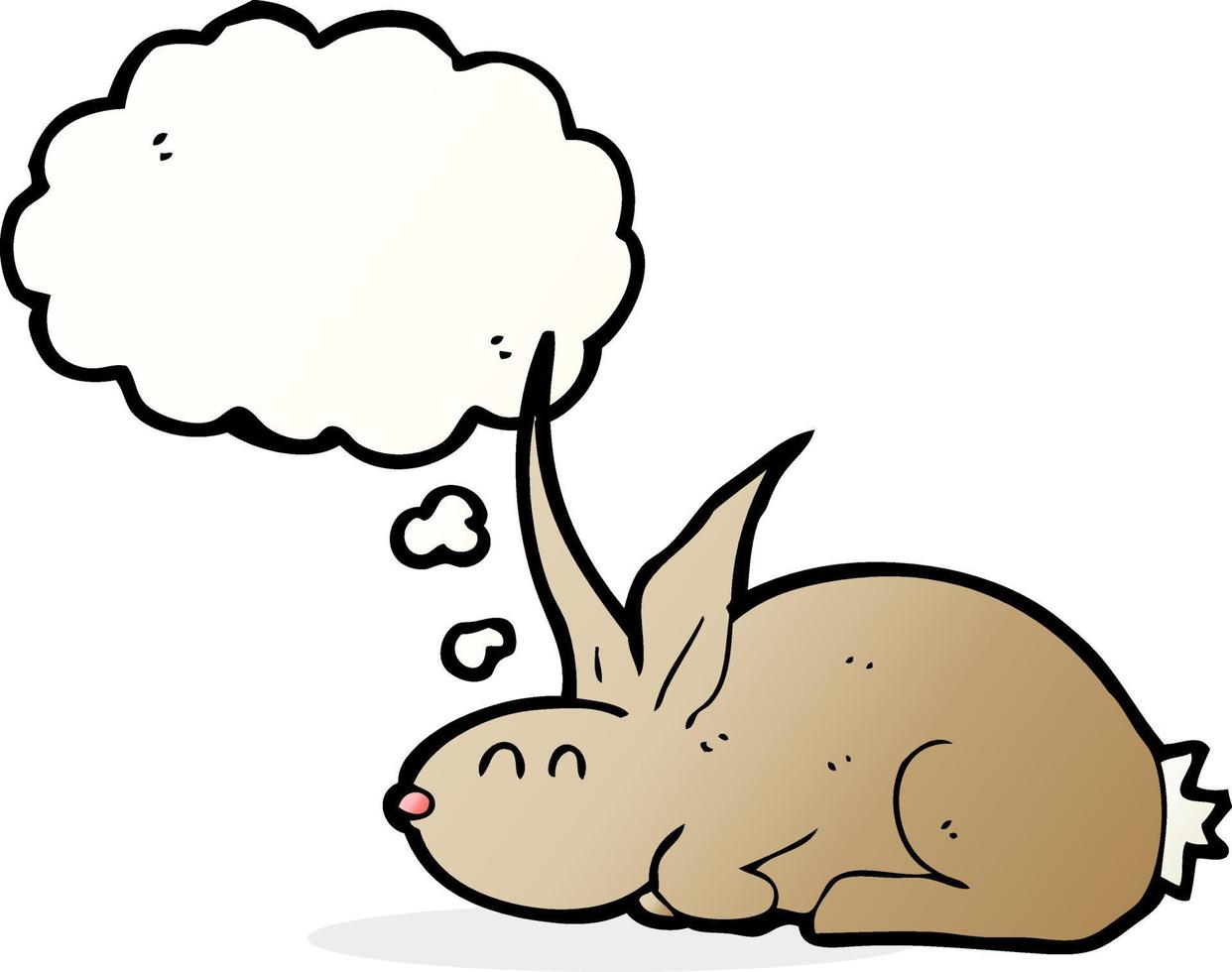 cartoon rabbit with thought bubble vector