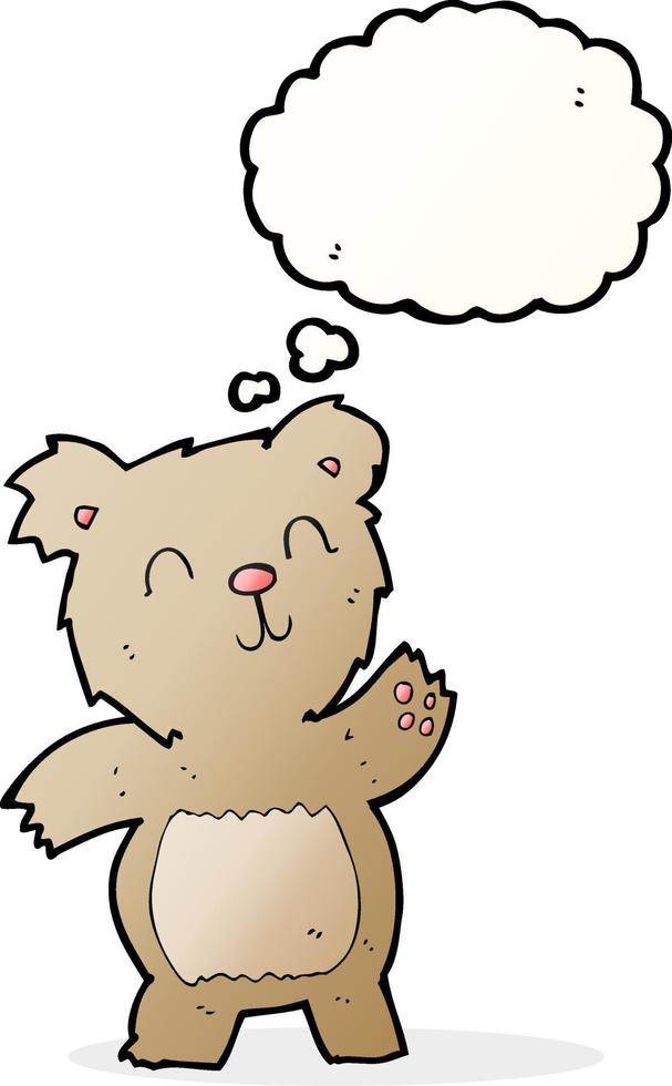 cartoon teddy bear with thought bubble vector