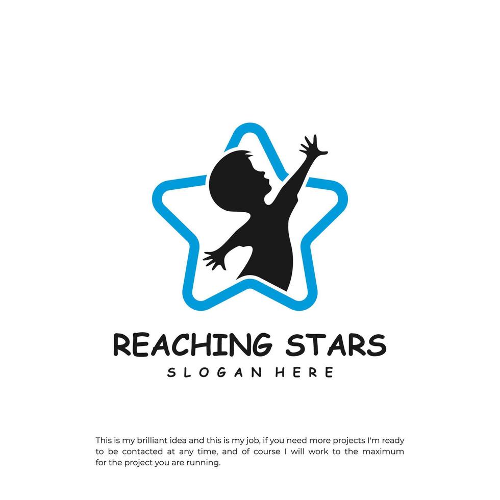 Reaching Stars Logo Design Template. Dream star logo vector. Emblem, Colorful, Creative Icon Symbol vector