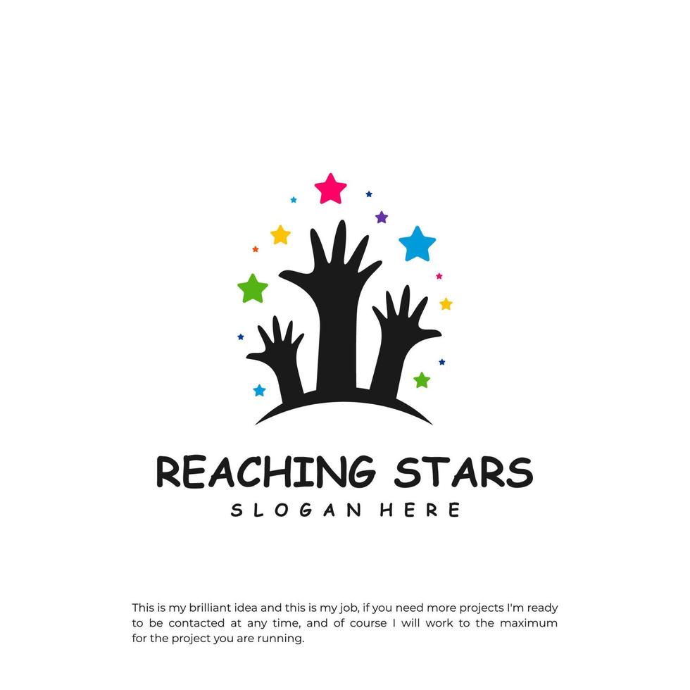 Reaching Stars Logo Design Template. Dream star logo vector. Emblem, Colorful, Creative Icon Symbol vector