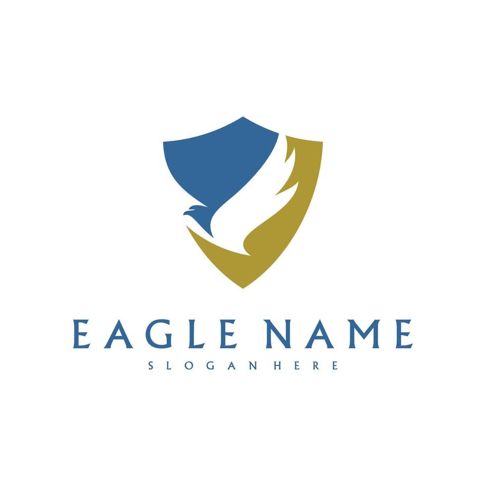 plantilla de vector de diseño de logotipo de águila de escudo. símbolo de icono simple