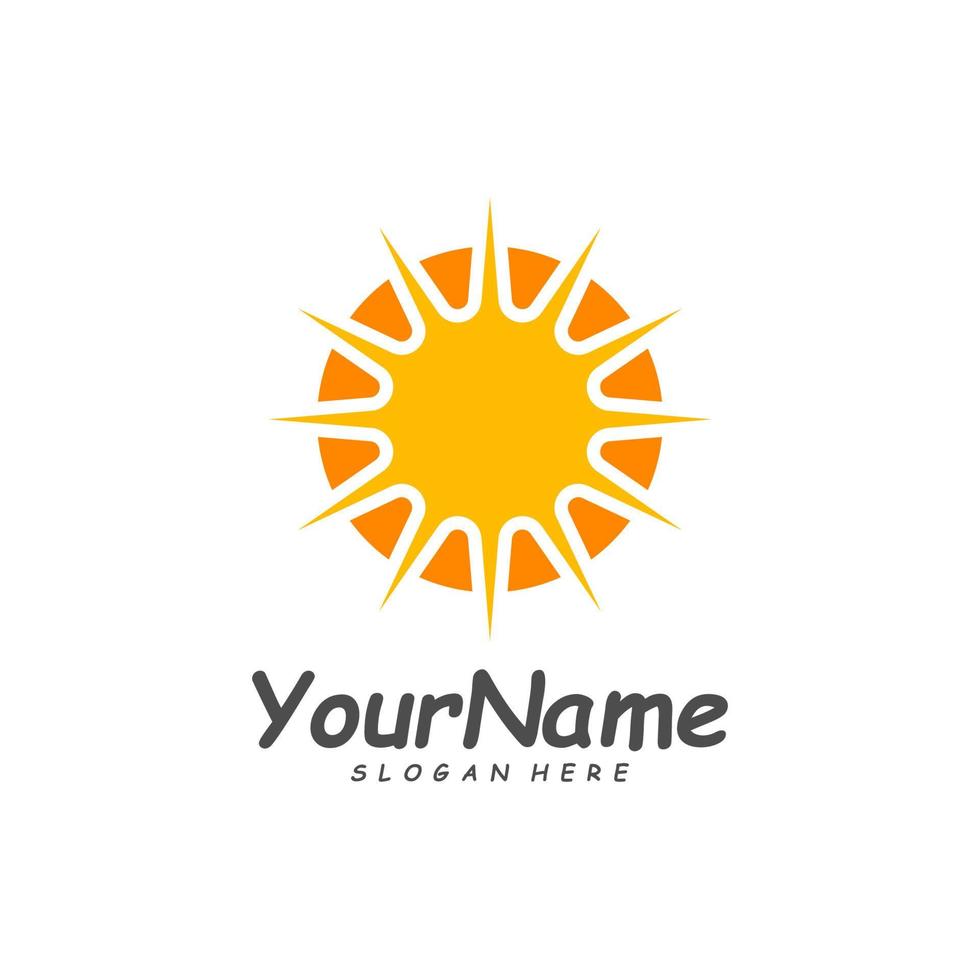 Sun logo design template, Creative Sun logo vector, Simple icon symbol vector