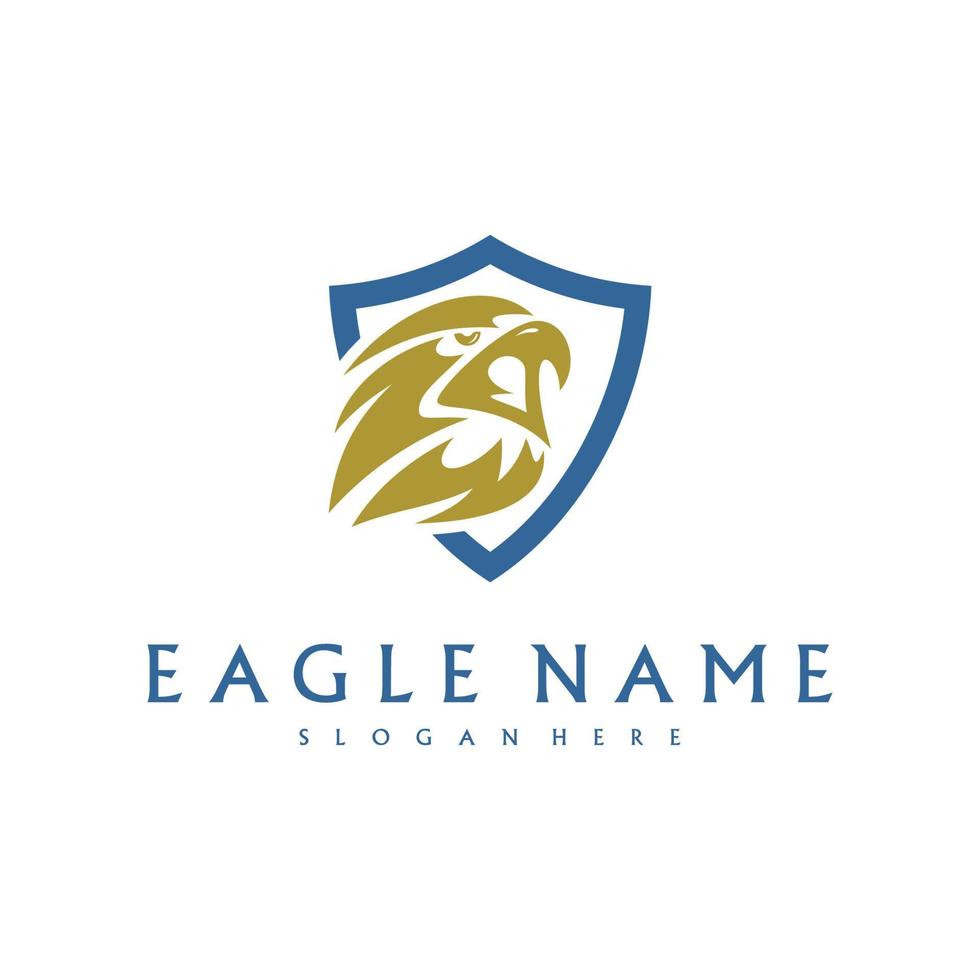 Shield Eagle logo design vector template. Simple icon symbol