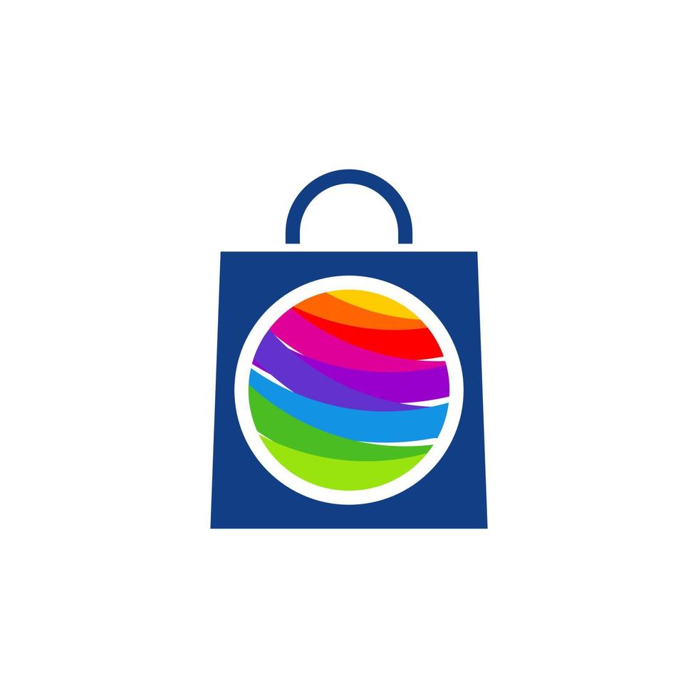 vector de diseño de plantilla de logotipo de bolsa de tienda colorida, emblema, concepto de diseño, símbolo creativo, icono