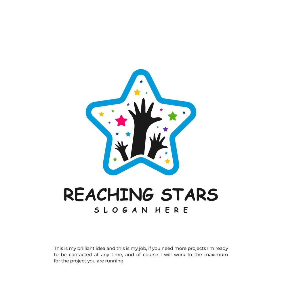 Reaching Stars Logo Design Template. Dream star logo vector. Emblem, Colorful, Creative Icon Symbol vector