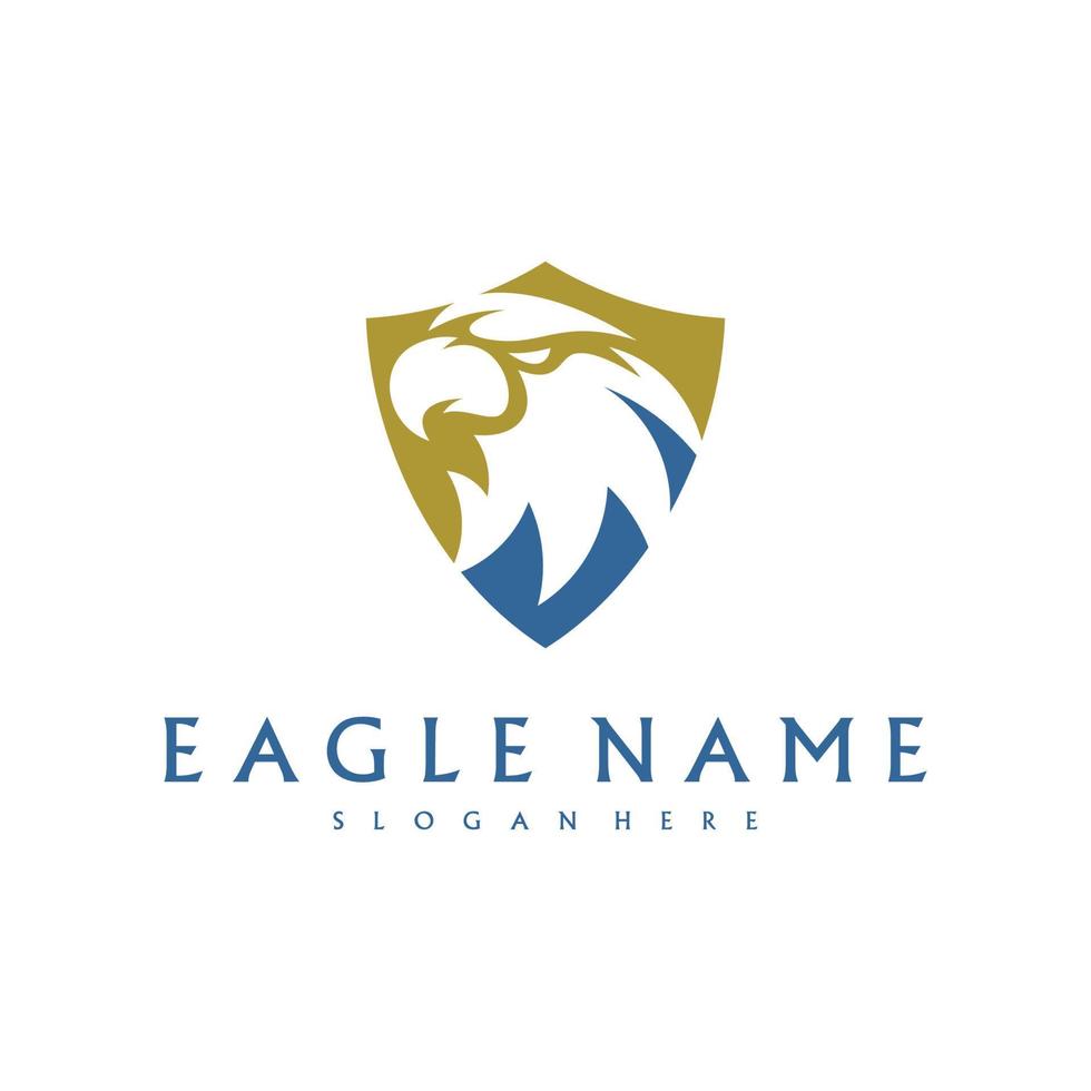 Shield Eagle logo design vector template. Simple icon symbol
