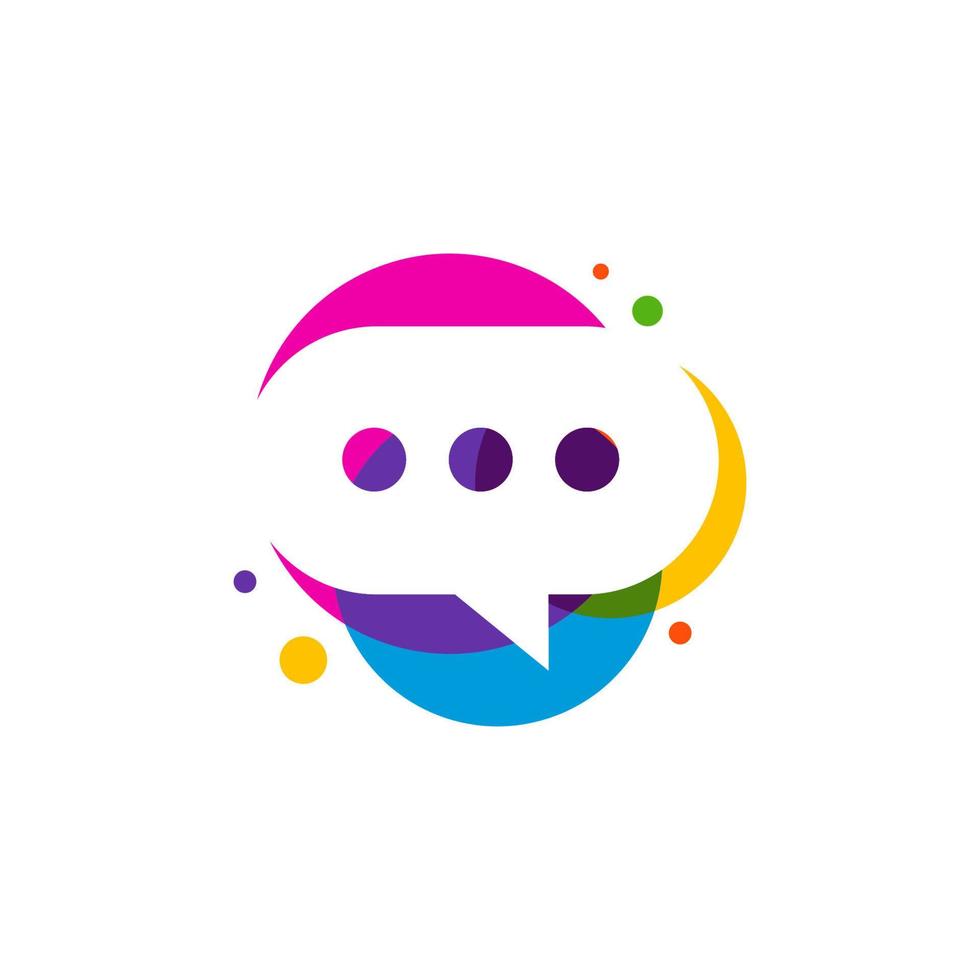Colorful Chat Logo Template, Creative Chat logo design vector