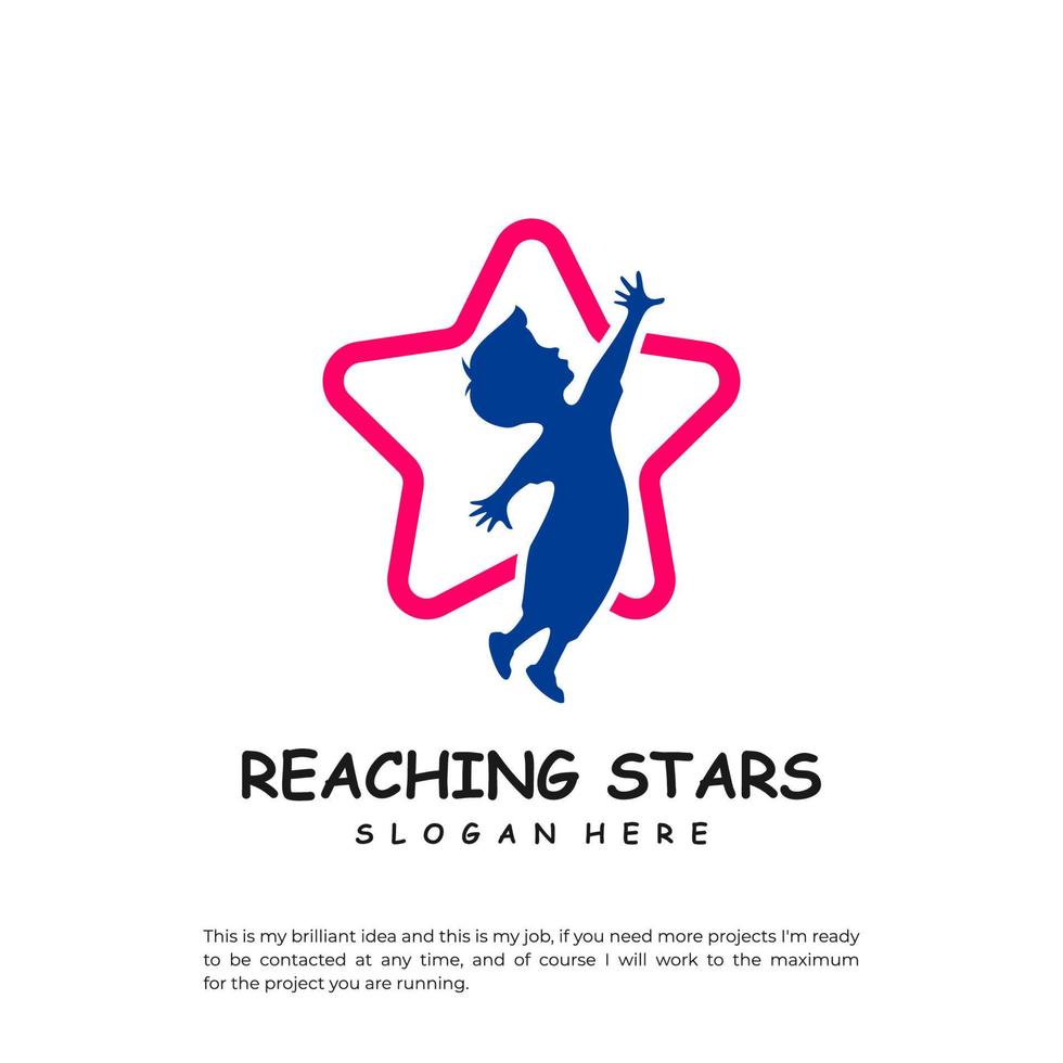 Reaching Stars Logo Design Template. Dream star logo vector. Emblem, Colorful, Creative Icon Symbol vector