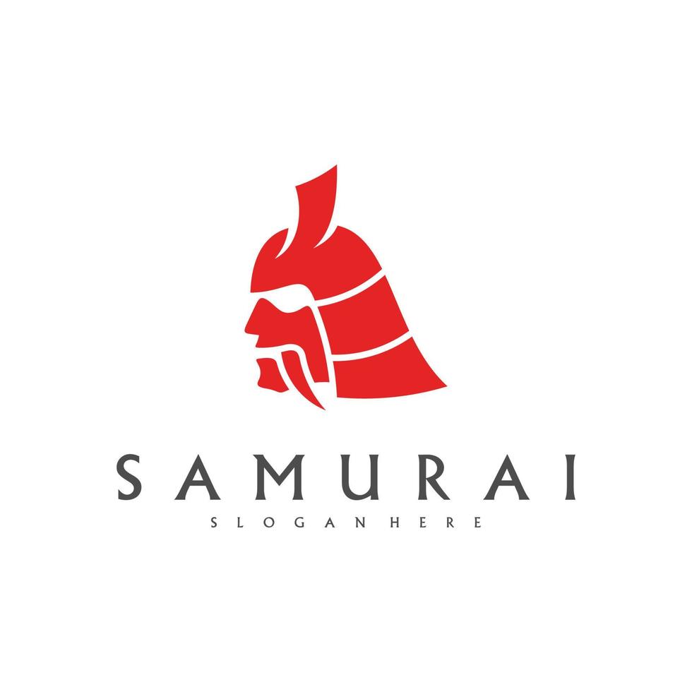 Samurai head logo design vector. Samurai warrior logo template vector