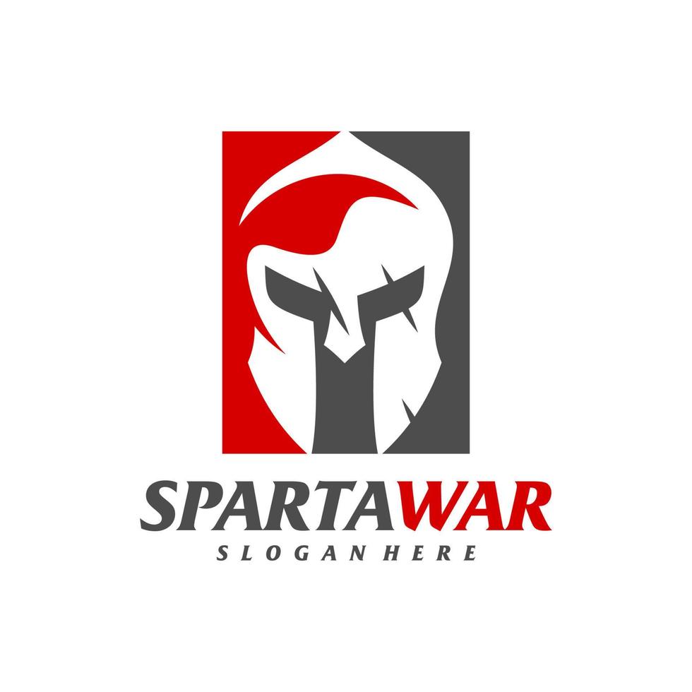 vector del logotipo del guerrero espartano. plantilla de diseño de logotipo de casco espartano. símbolo de icono creativo