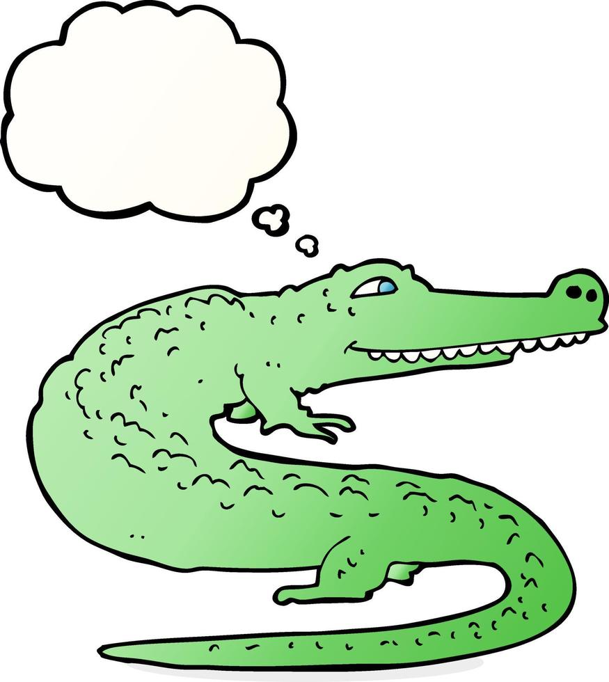 cartoon crocodile with thought bubble vector