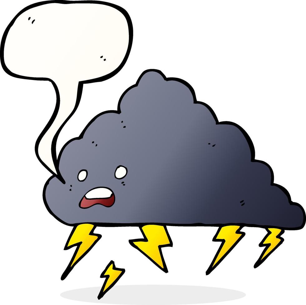 cartoon thundercloud with speech bubble vector