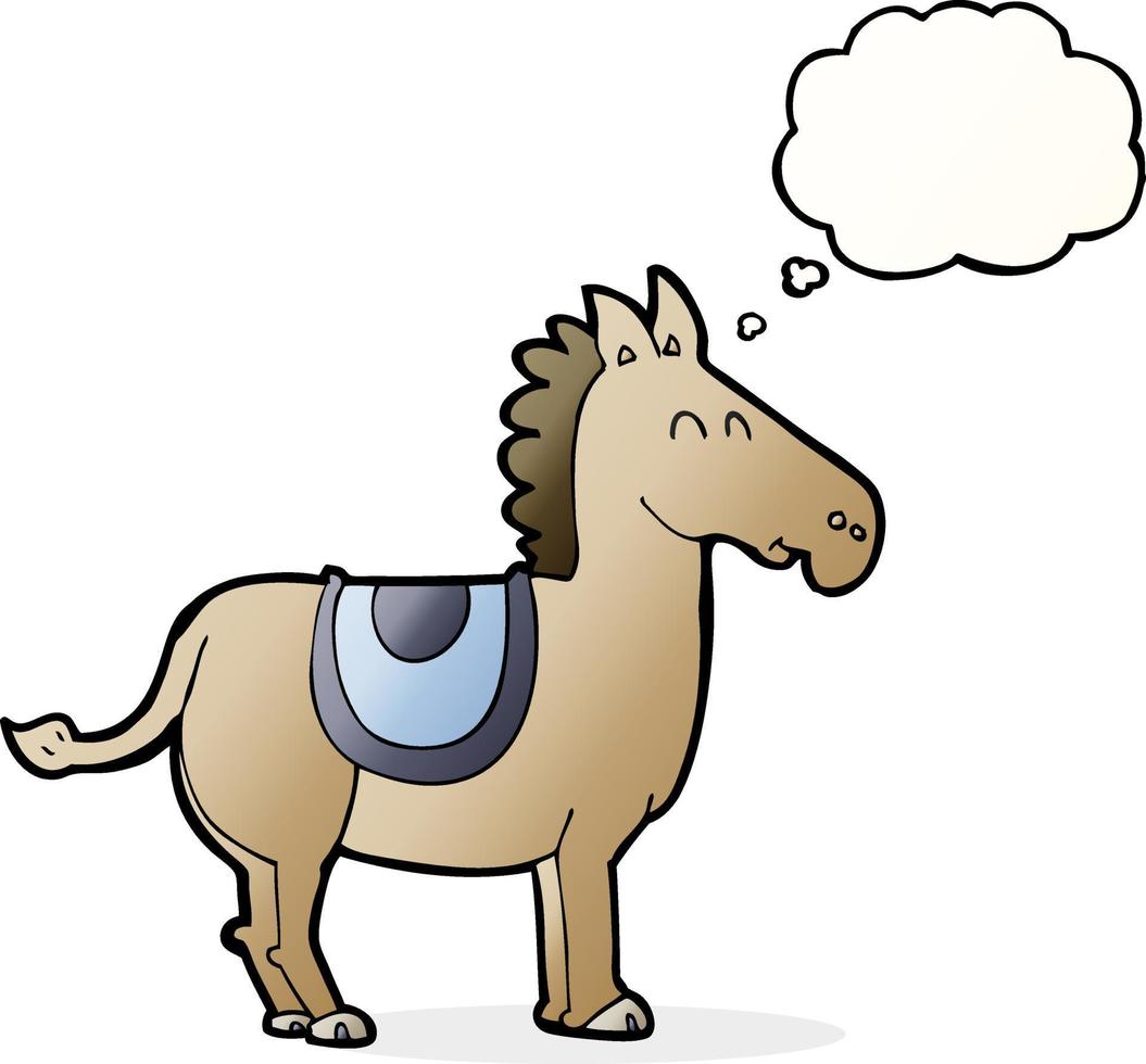 cartoon donkey with thought bubble vector